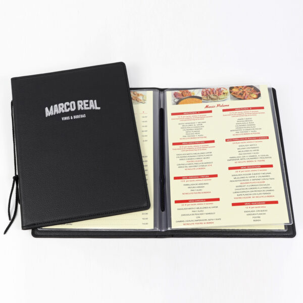 Carta de restaurante A4 de polipiel
