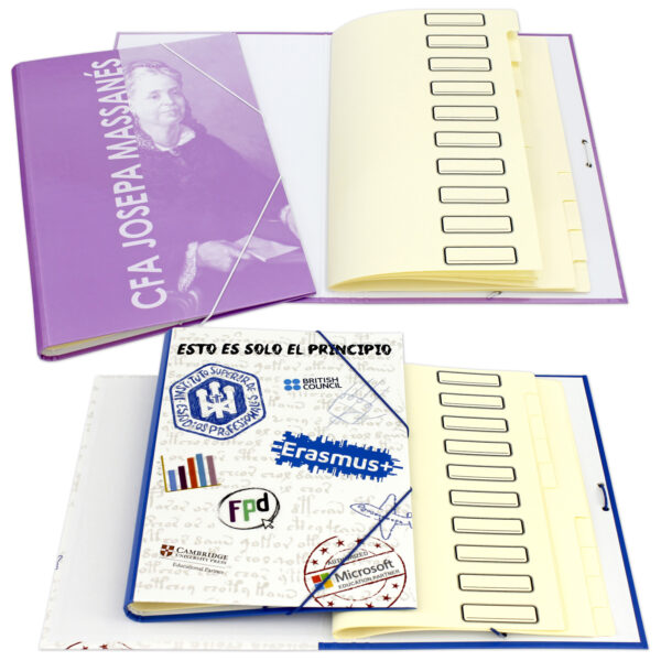 Carpeta encuadernada con separadores