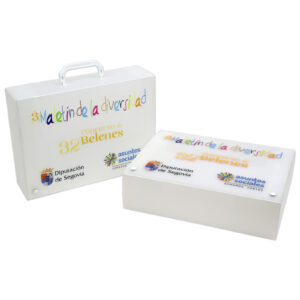 Maletín de polipropileno A4, asa abatible y 2 broches, lomo de 10 cm