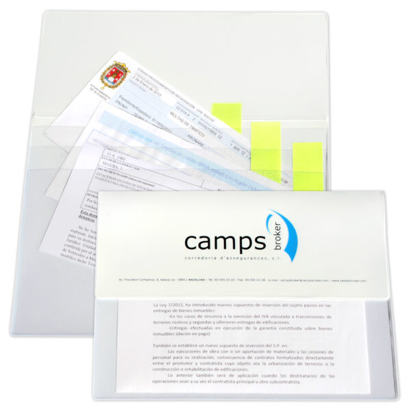 Funda porta documentos con solapa y 3 bolsillos