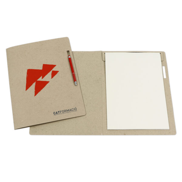 Carpeta de cartón reciclado A4 con bloc de 20 hojas