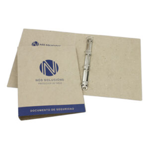 Carpeta A4 de cartón reciclado con anillas y lomo de 5,5 cm