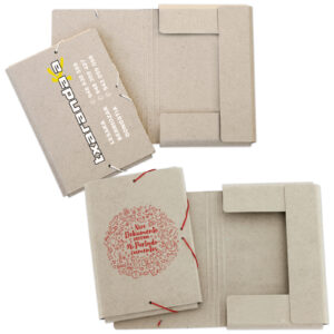 Carpeta de cartón reciclado A5 con solapas y goma