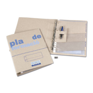 Carpeta de cartón reciclado con anillas y lomo de 4,5 cm